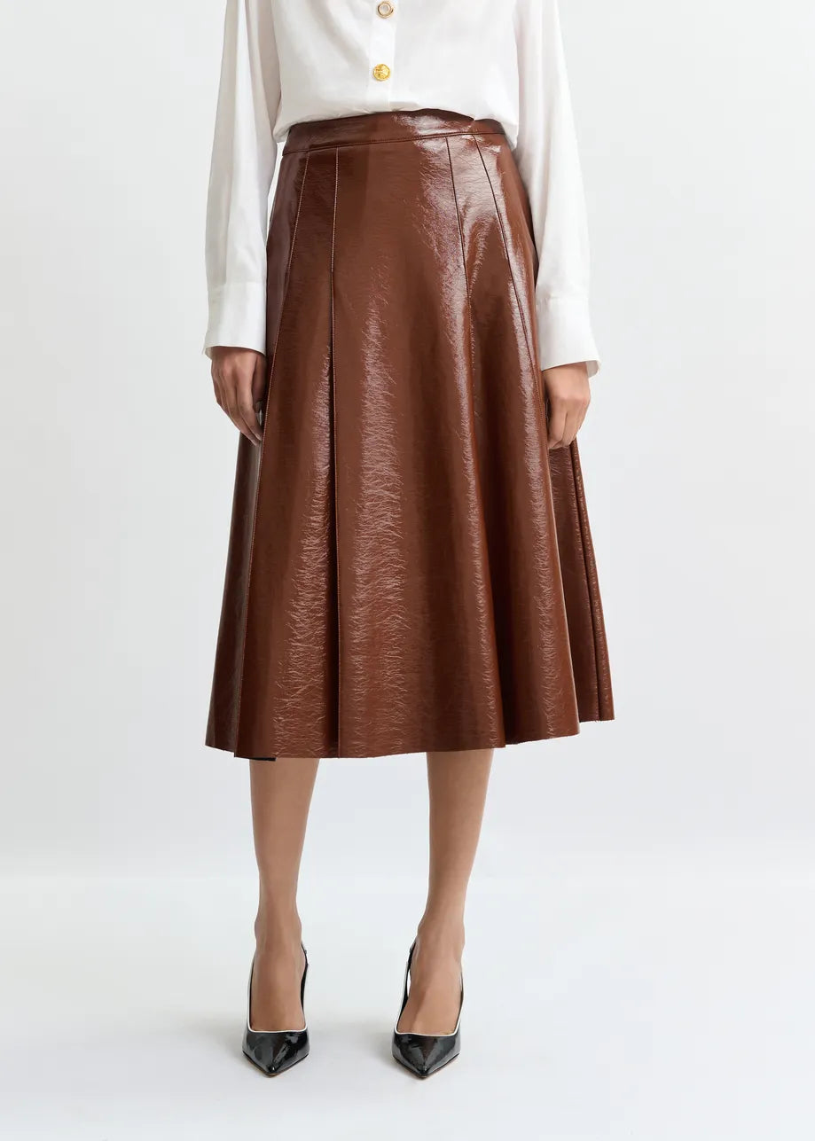 Jib Faux Leather Skirt