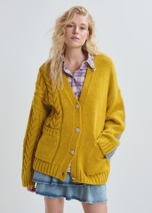 Jokes Bicolour Cardigan - Combo2 Dusty Sunshine