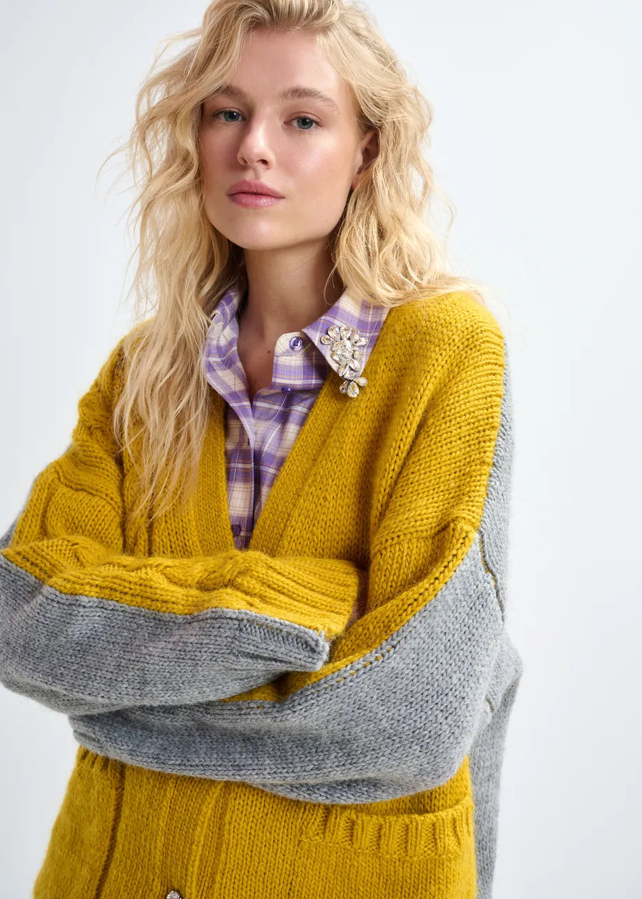 Jokes Bicolour Cardigan - Combo2 Dusty Sunshine