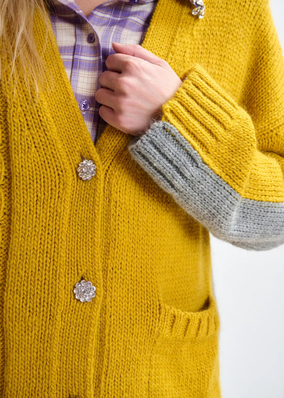 Jokes Bicolour Cardigan - Combo2 Dusty Sunshine