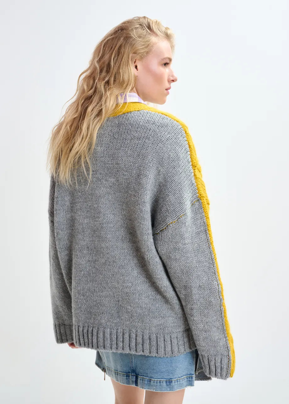 Jokes Bicolour Cardigan - Combo2 Dusty Sunshine