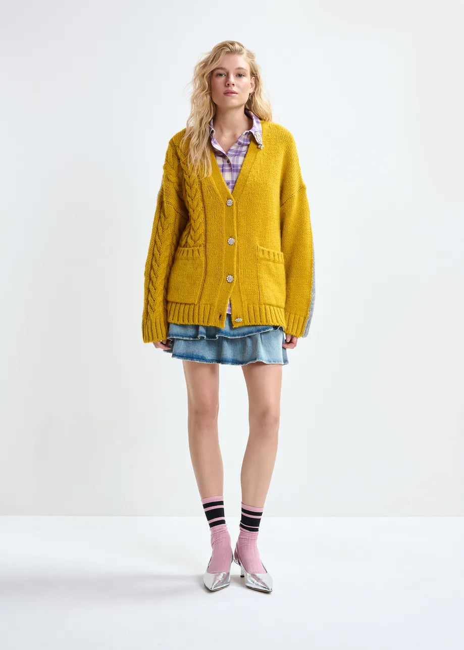 Jokes Bicolour Cardigan - Combo2 Dusty Sunshine