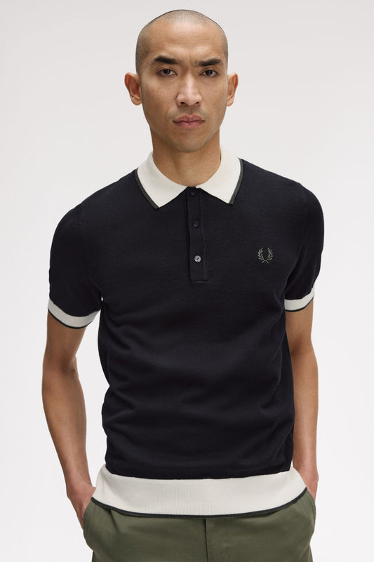 Contrast Tipped Knitted Shirt