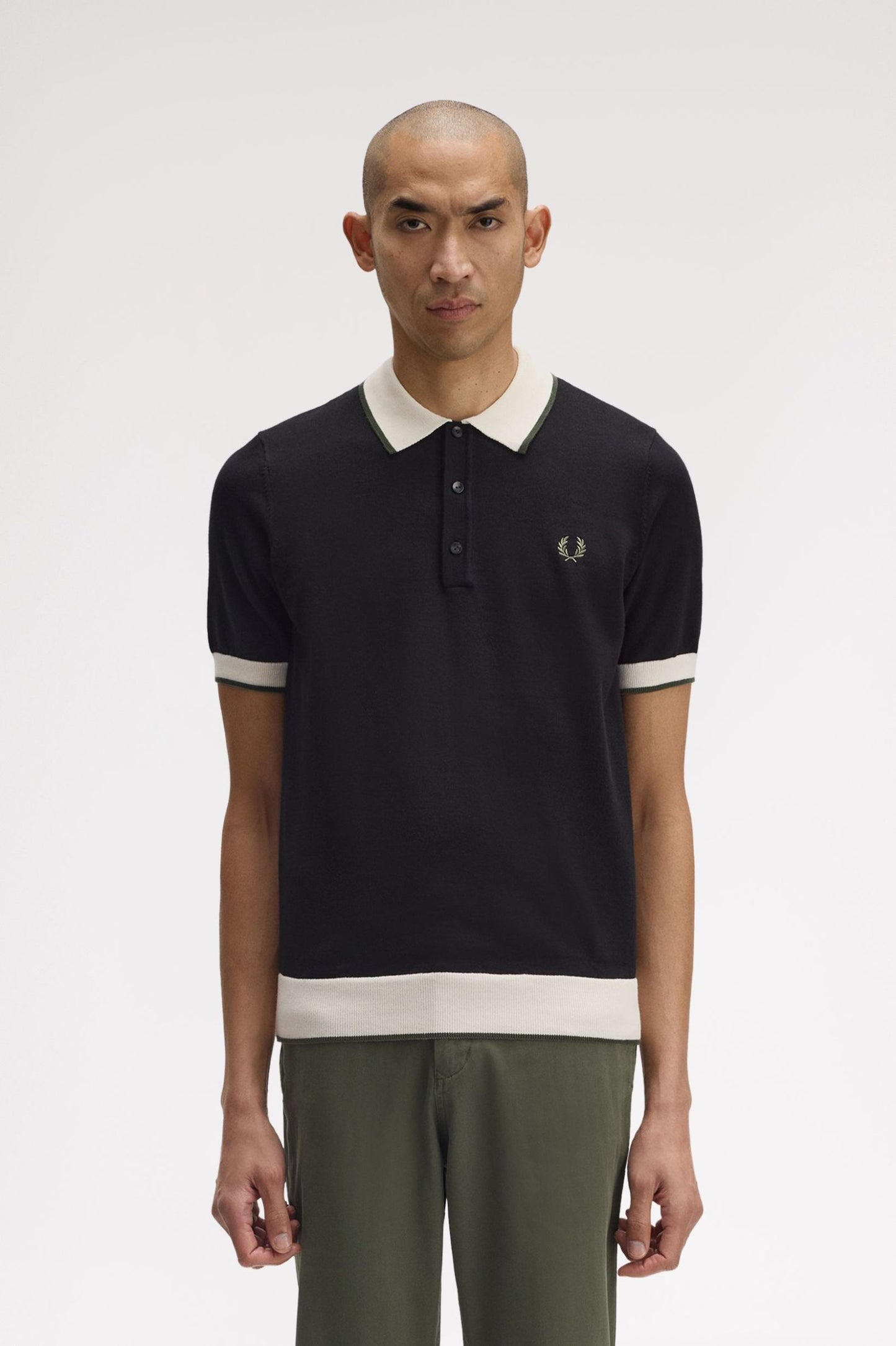 Contrast Tipped Knitted Shirt
