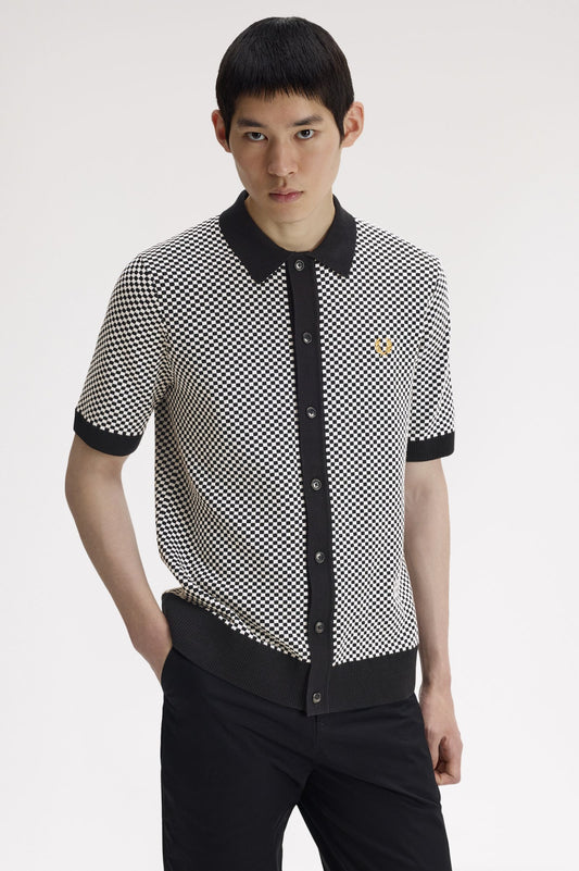 Chequerboard Button Through Shirt