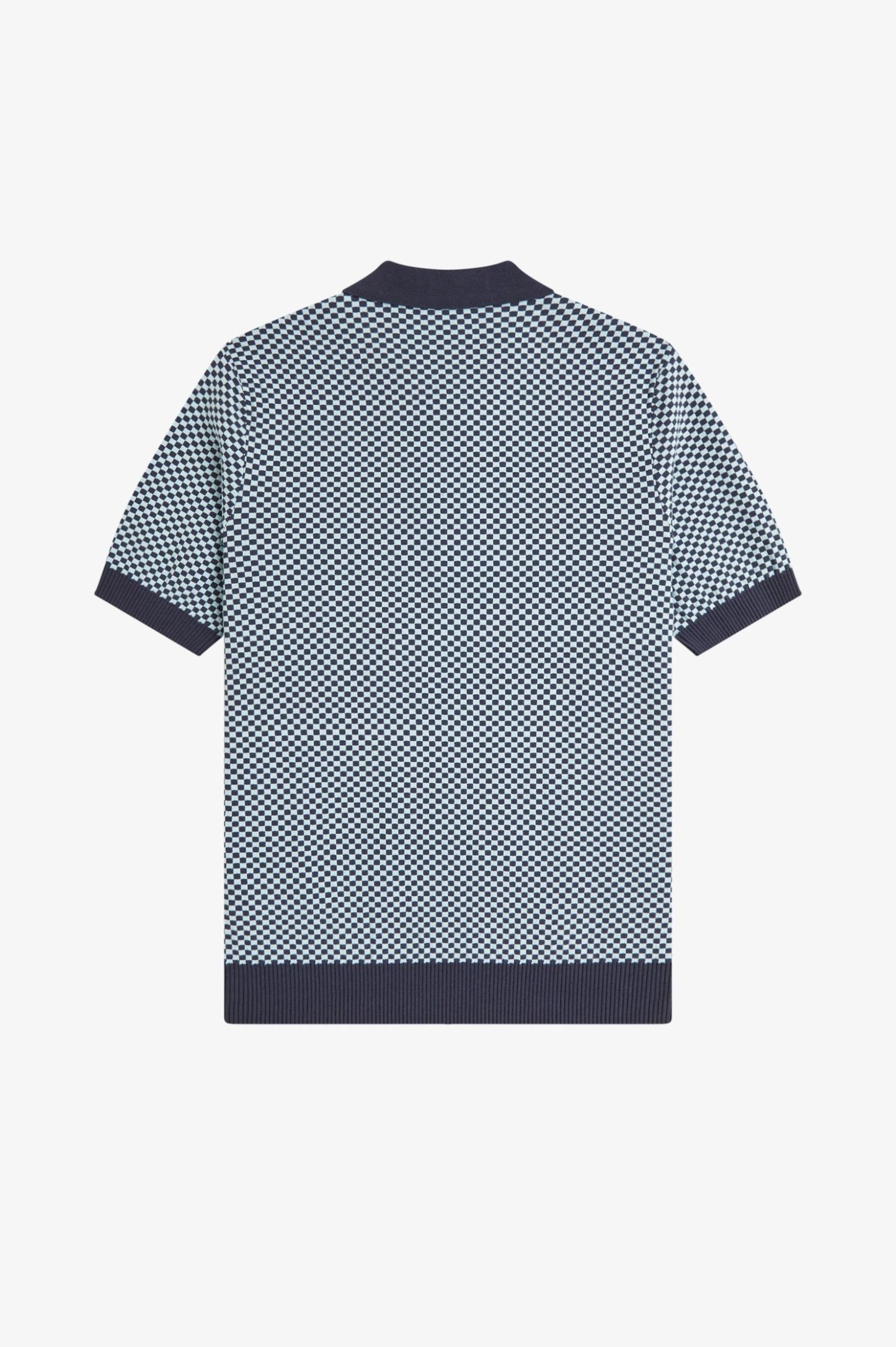 Chequerboard Knitted Shirt Dark Airforce