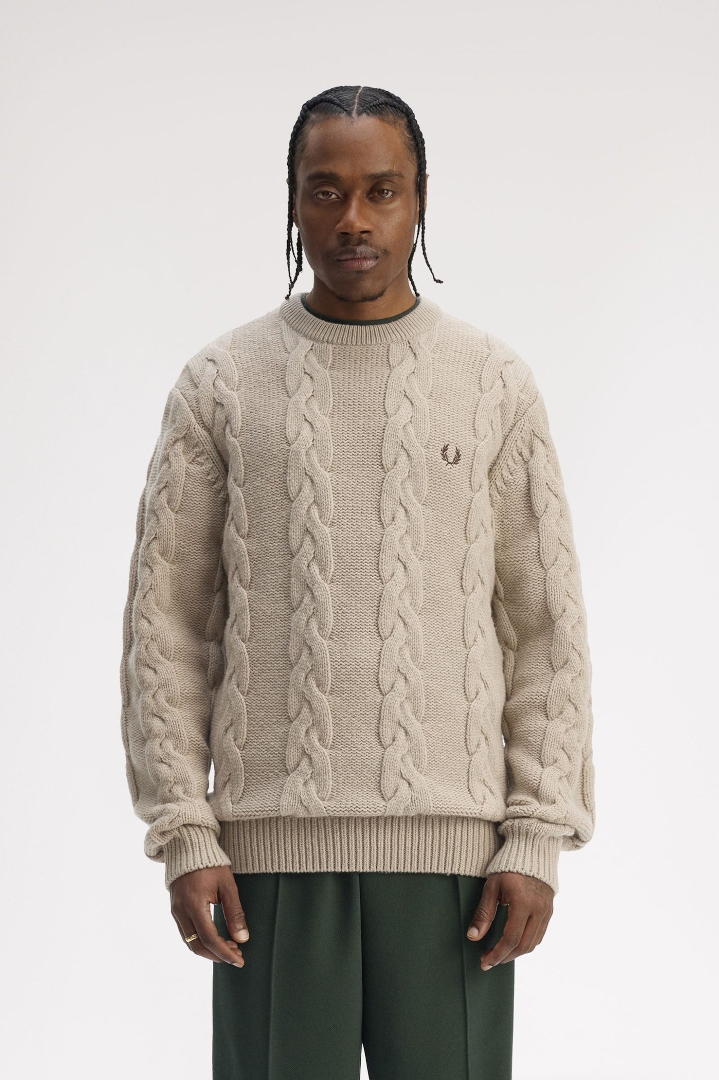 Chunky Cable Knit Jumper Warm Oat