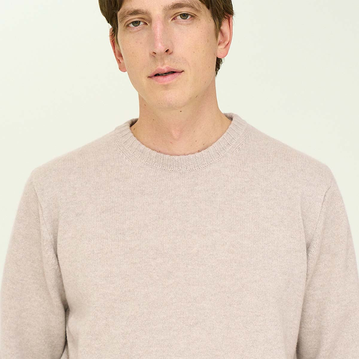 Beige/Grey Crew Neck