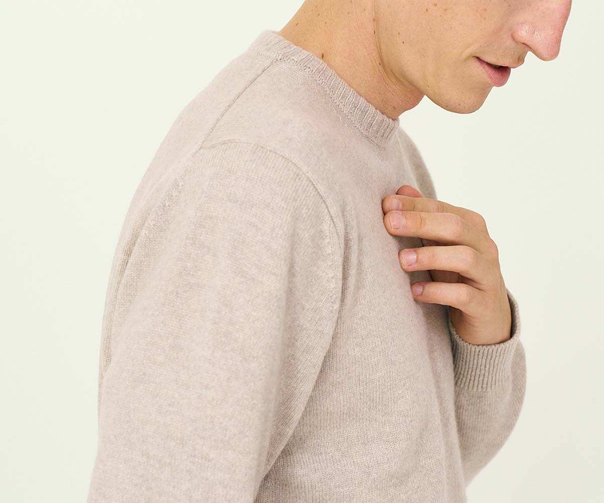 Beige/Grey Crew Neck