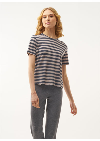 Cotton-Cashmere Striped T-Shirt