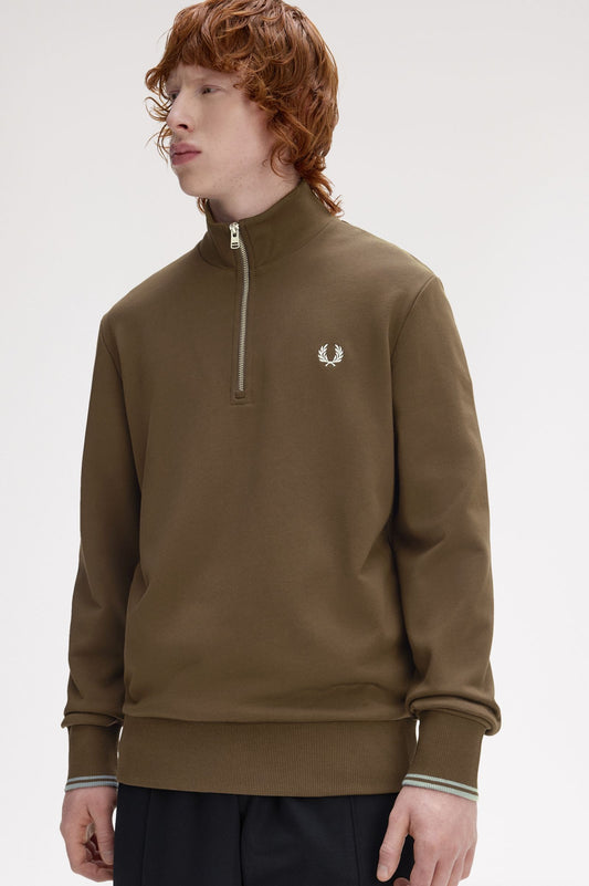 Half Zip Sweatshirt Burnt Tobacco