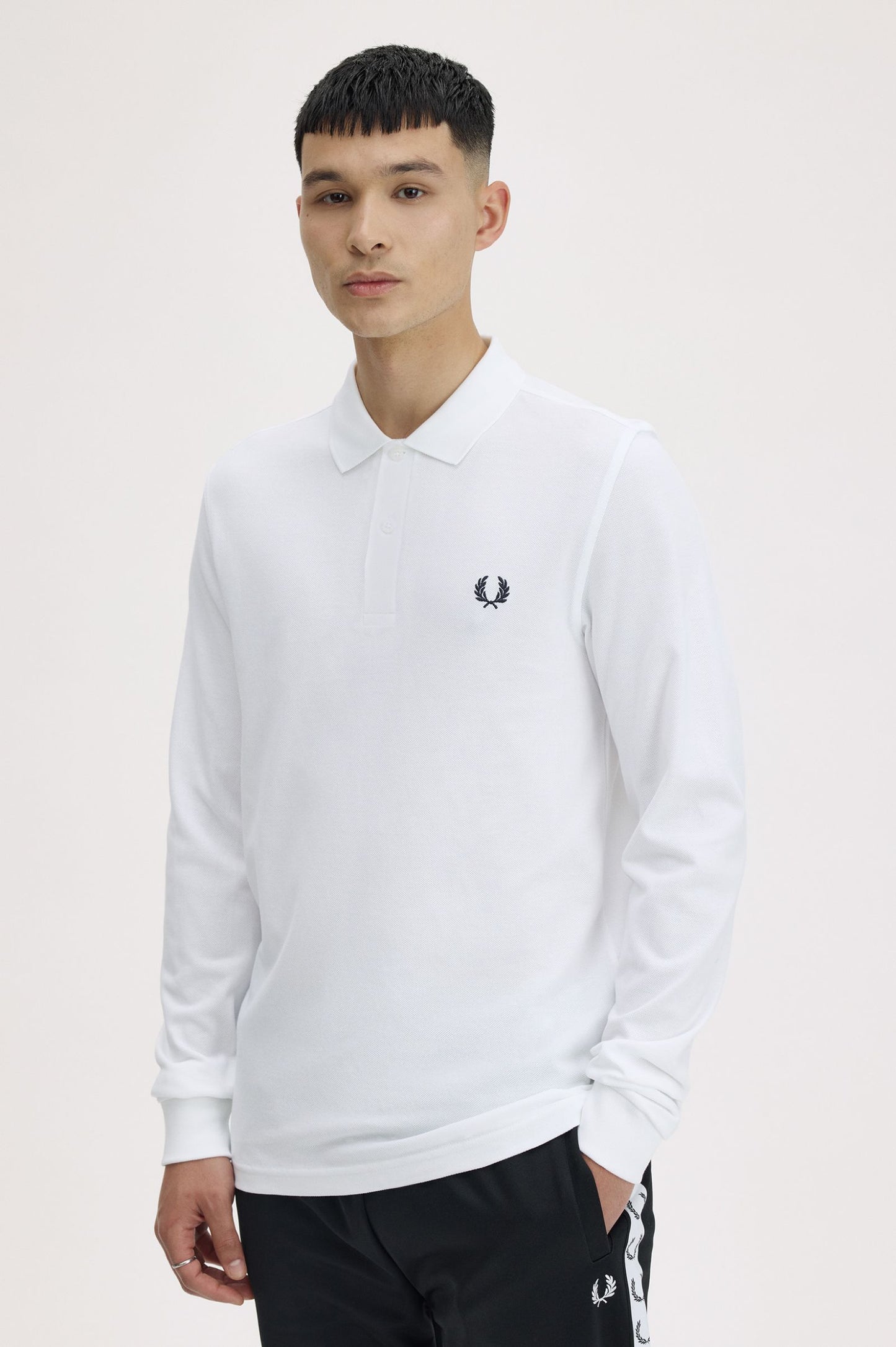 Long Sleeve polo Shirt White