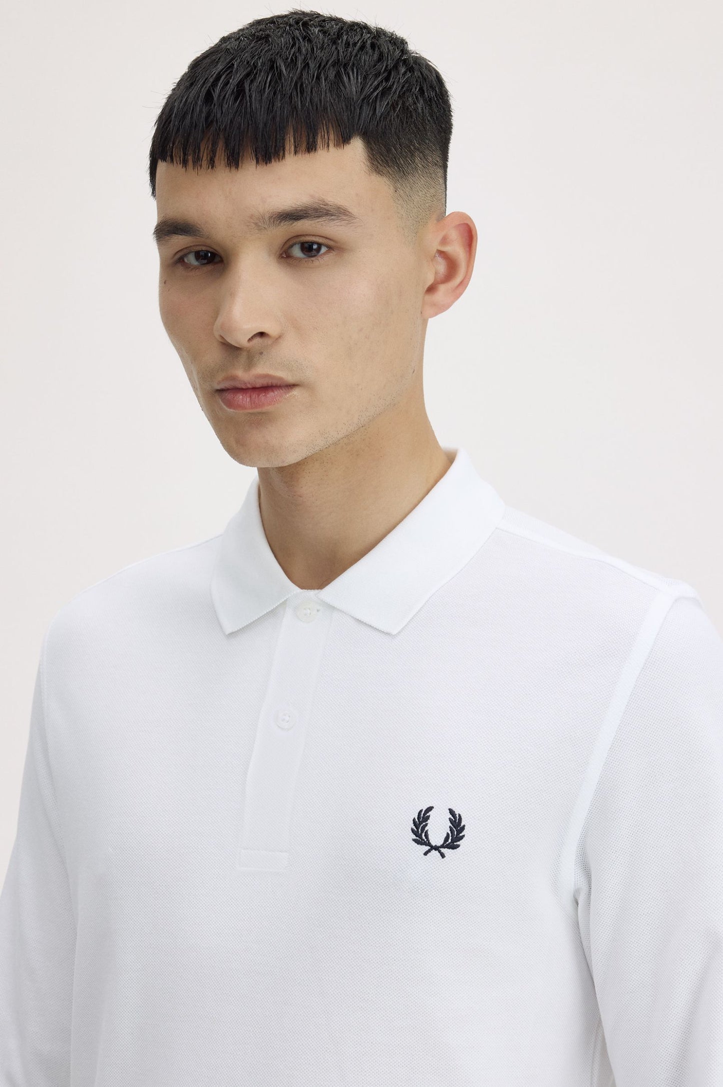 Long Sleeve polo Shirt White