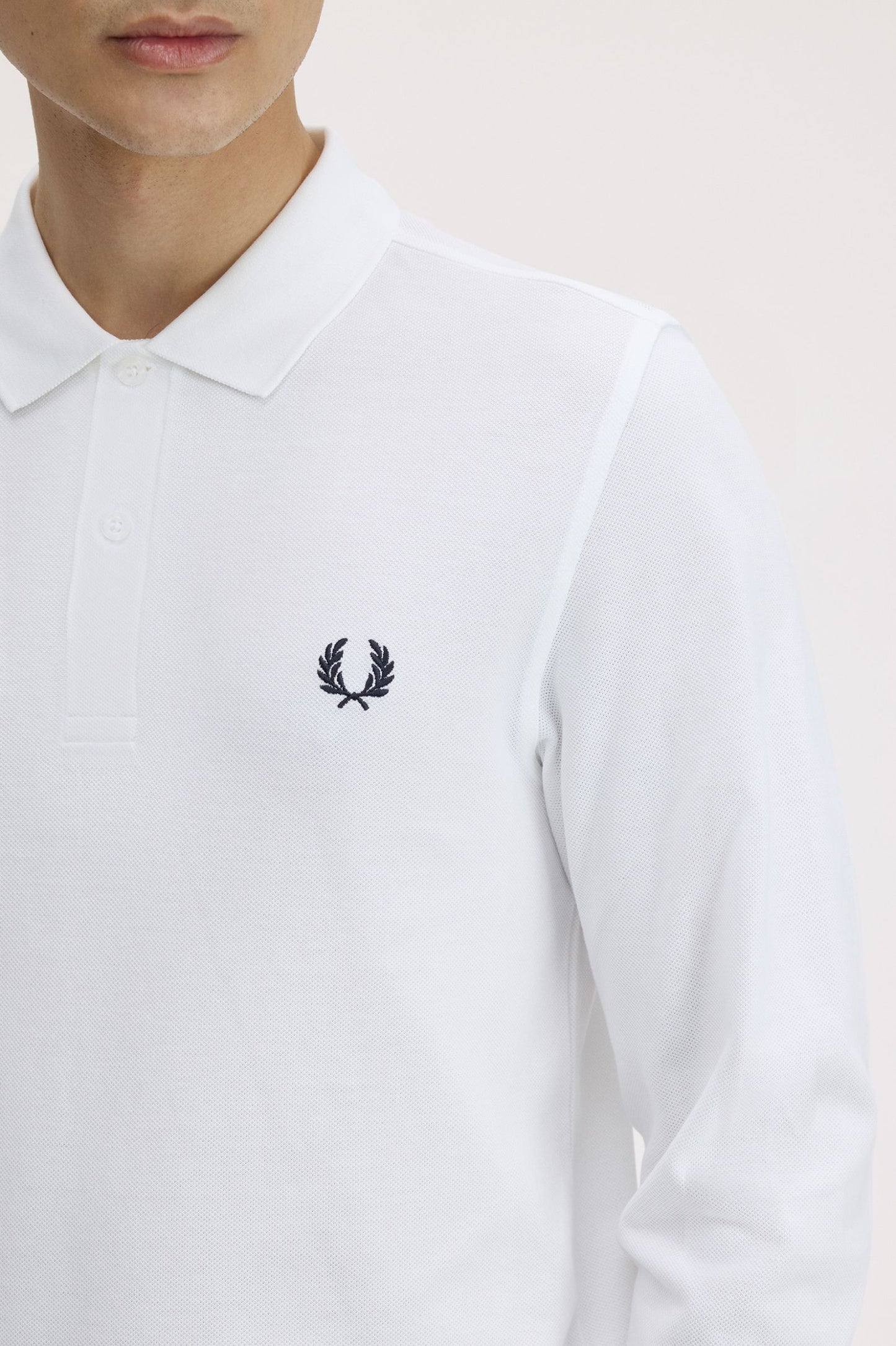 Long Sleeve polo Shirt White