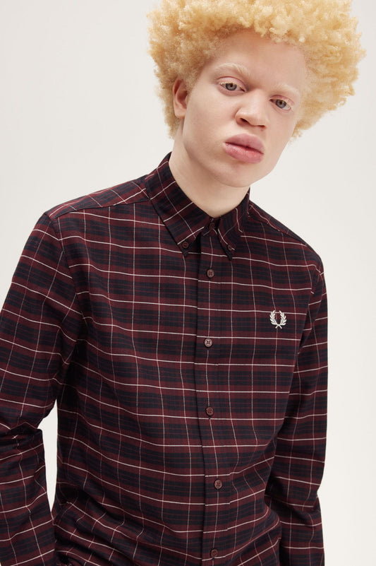 Brushed Oxford Tartan Shirt Ox Blood