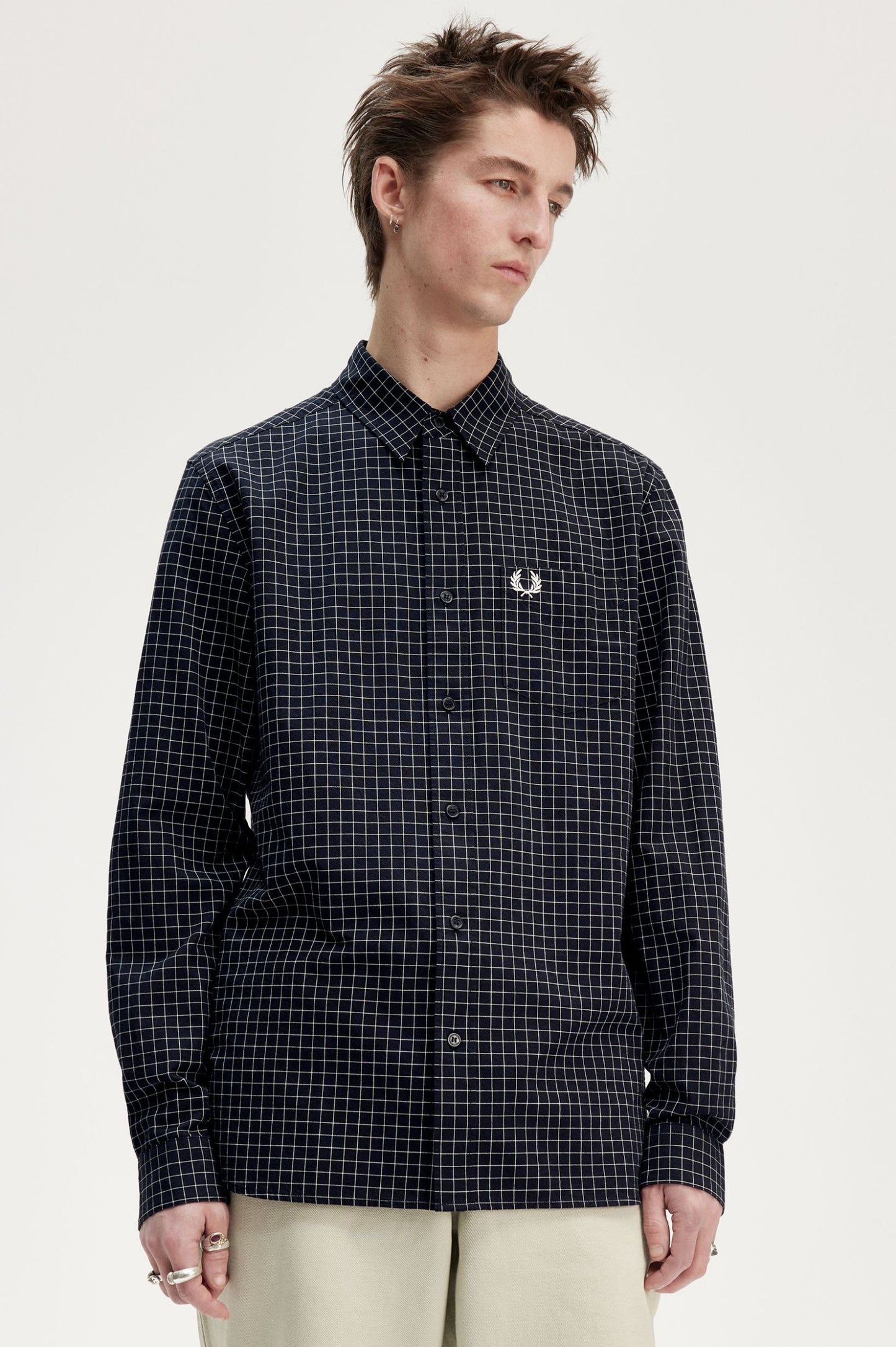 Grid Check Shirt Black