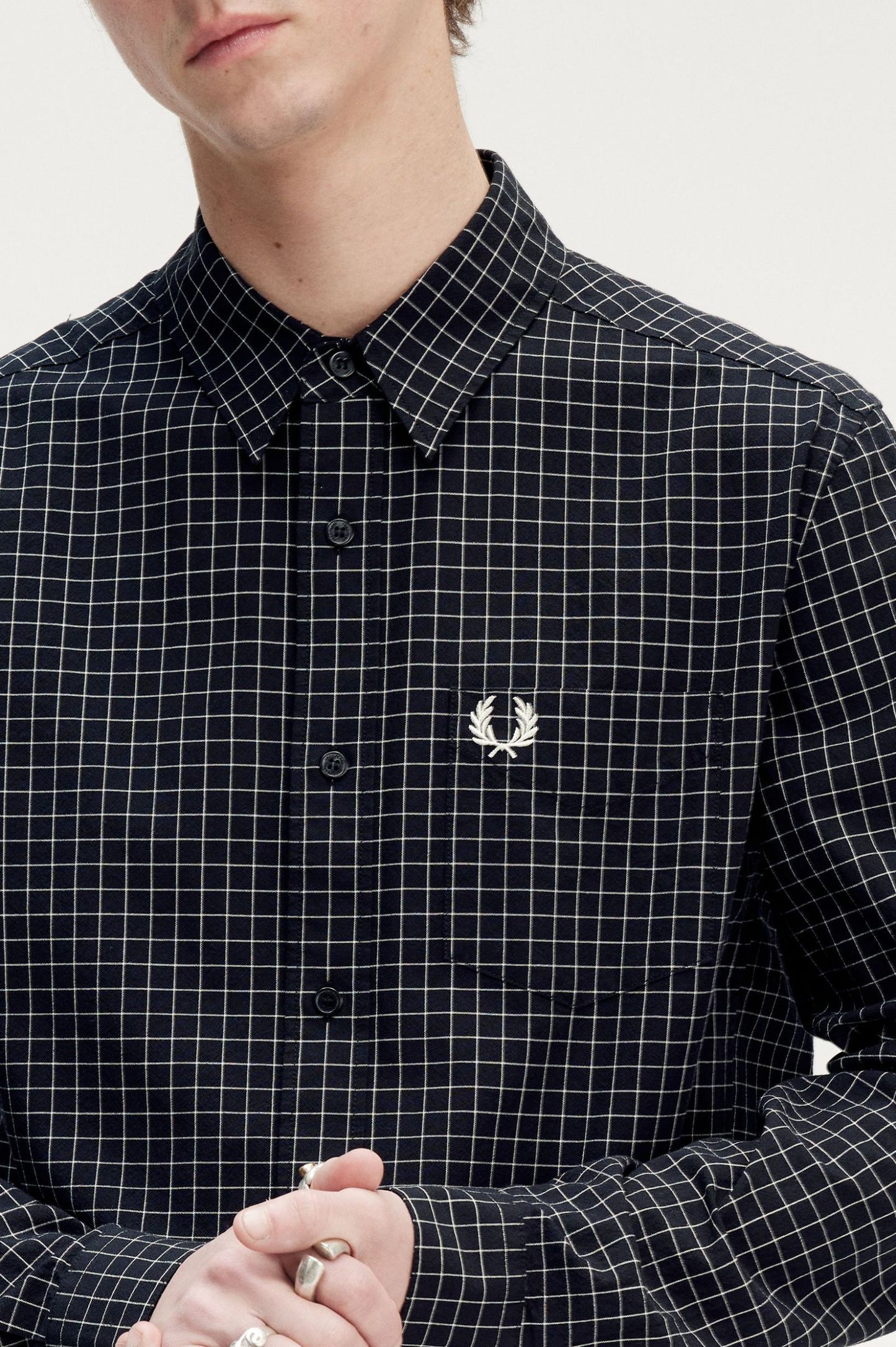 Grid Check Shirt Black