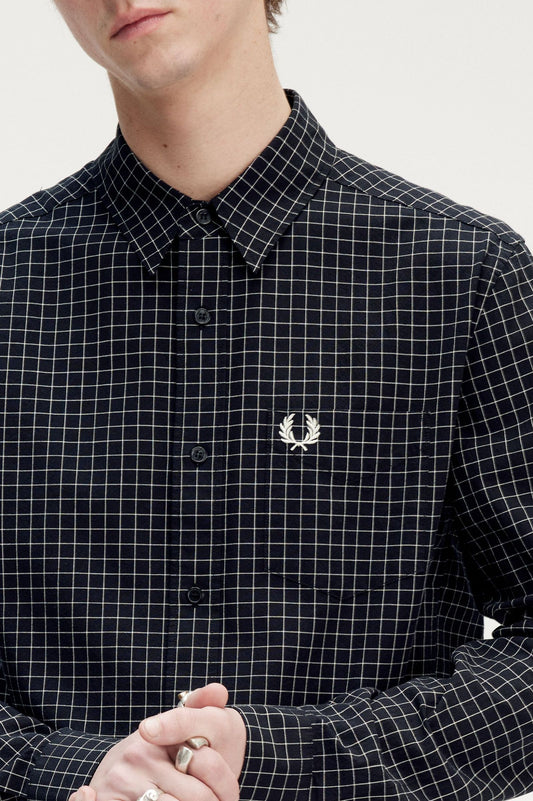 Grid Check Shirt Black