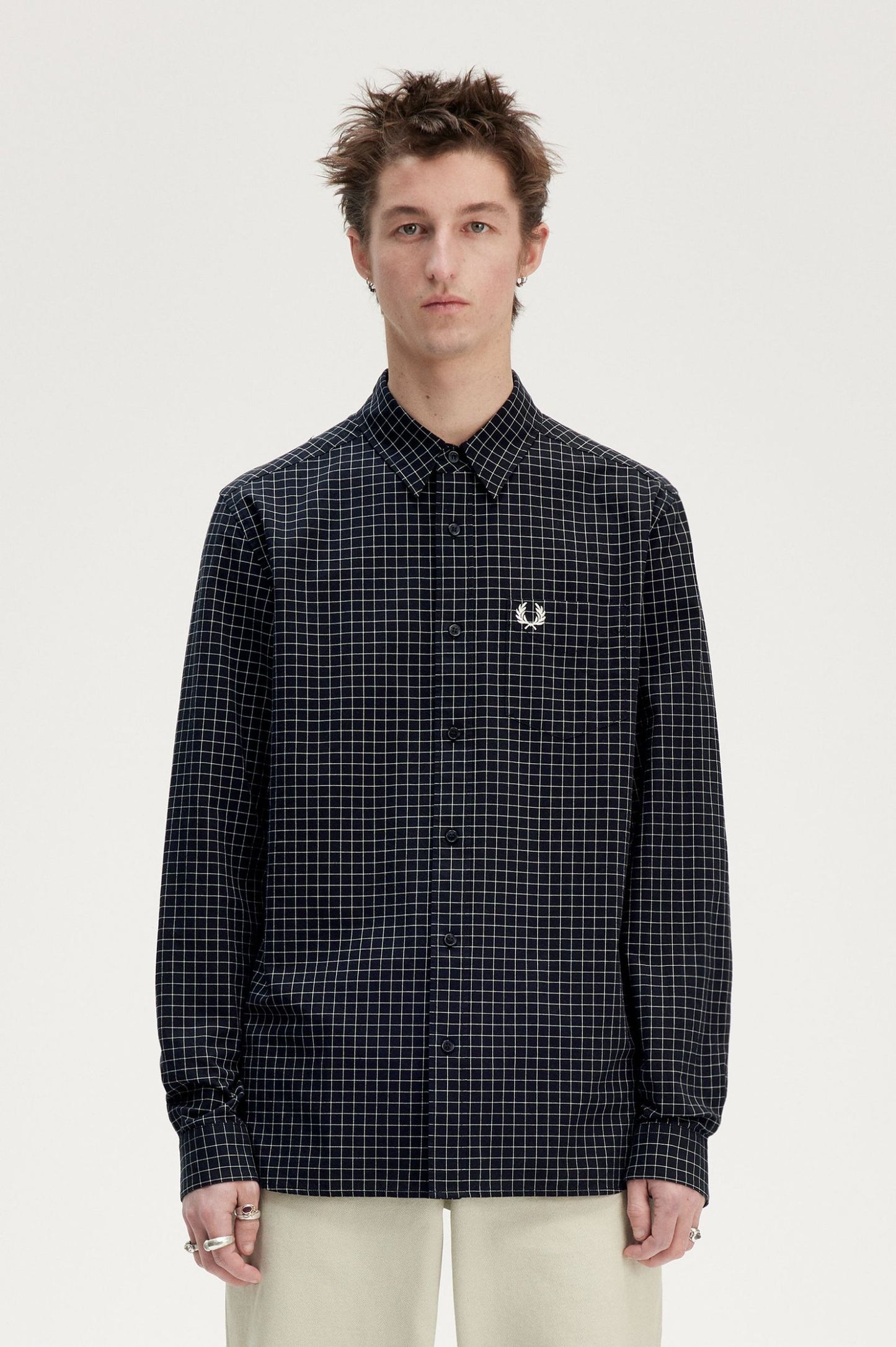Grid Check Shirt Black