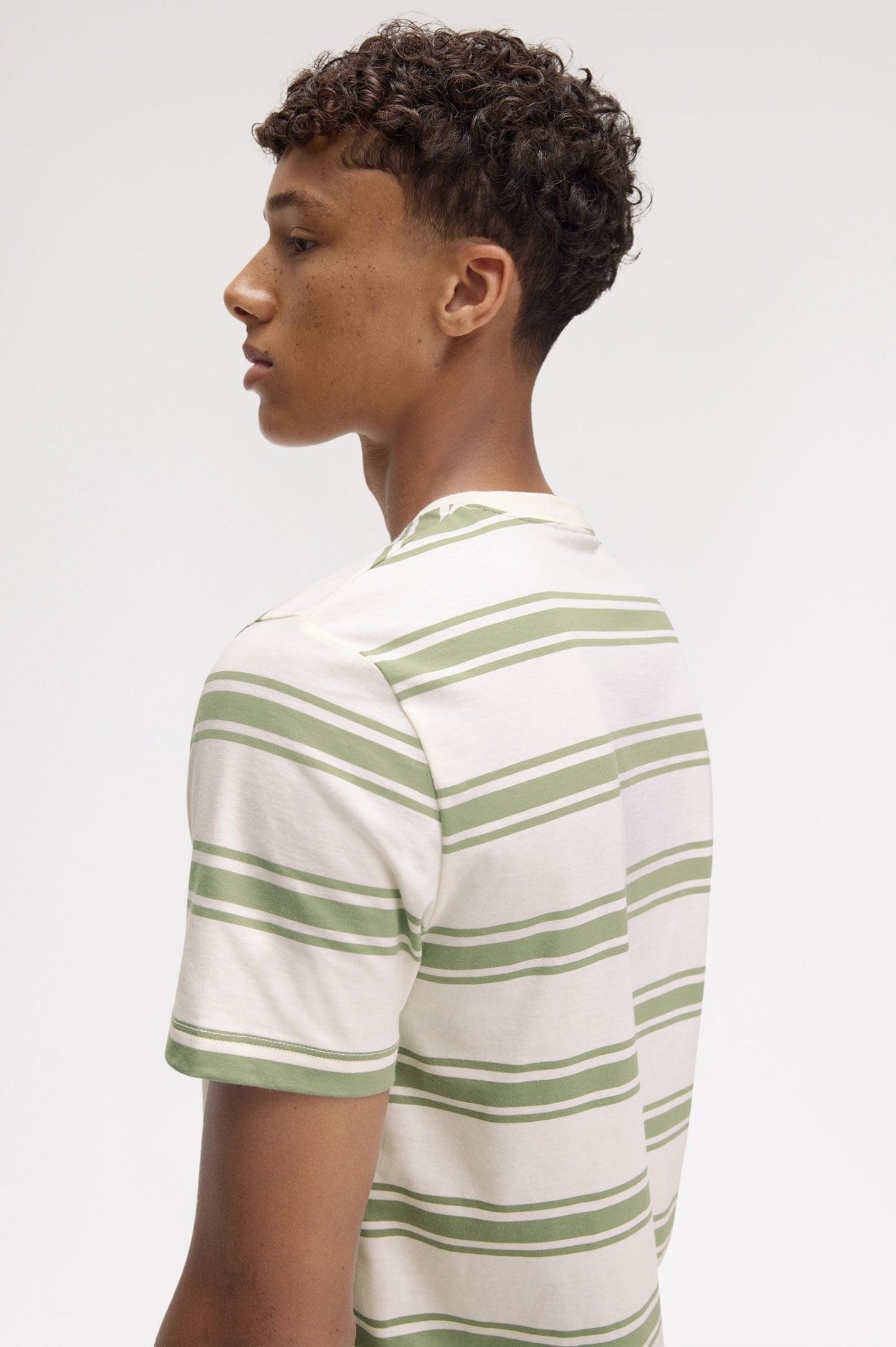 Fine Stripe Tee Ecru