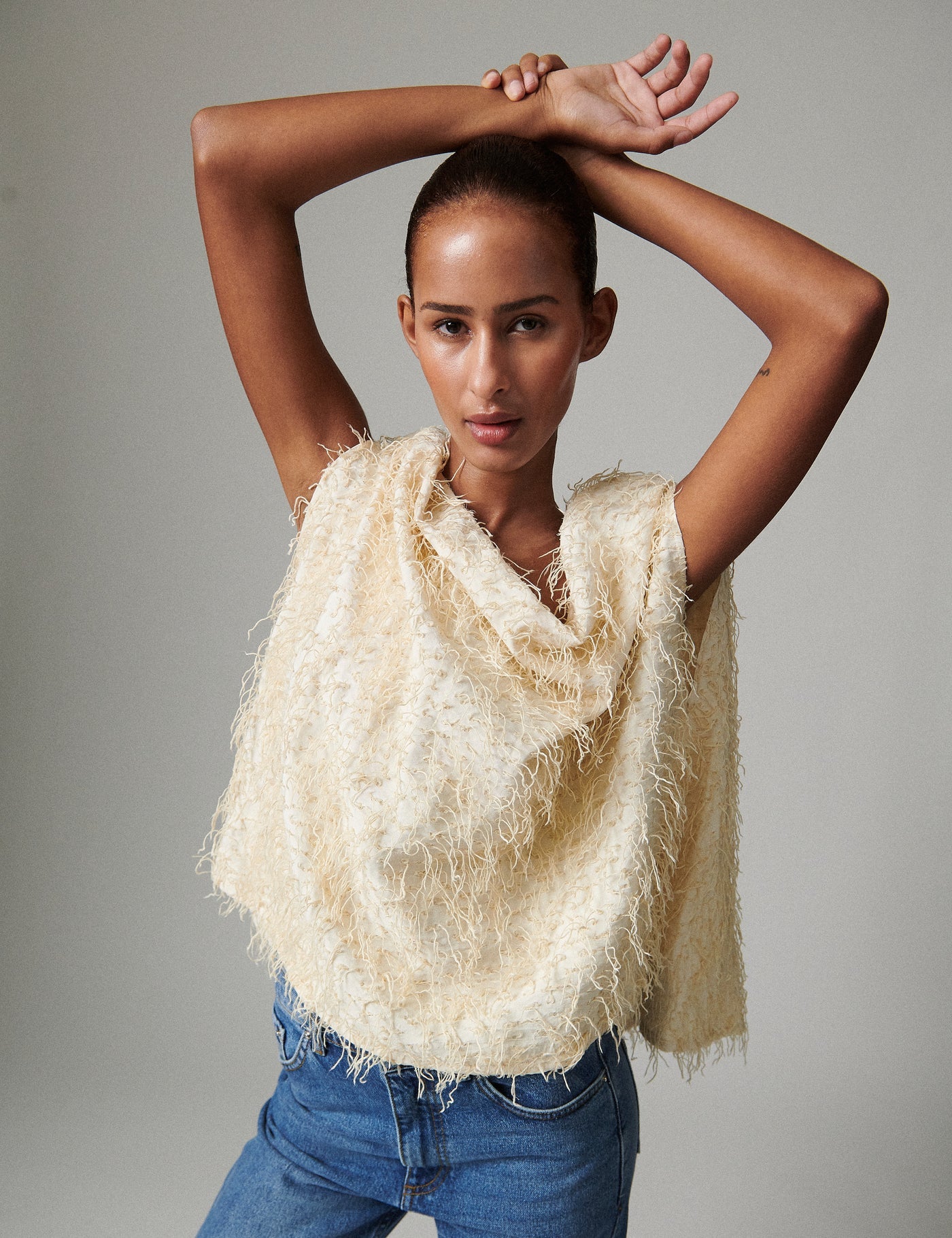 Mata Dobby Fringe Top