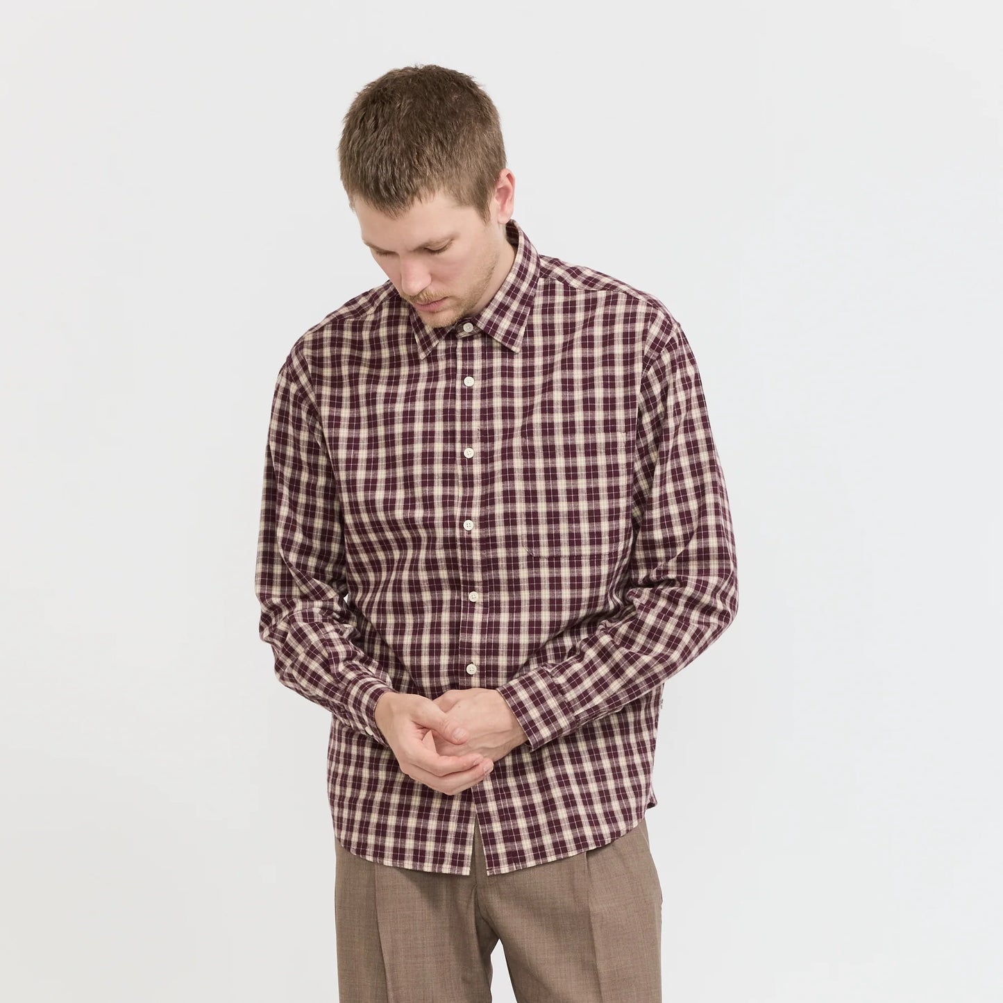Deon Check Shirt Wine
