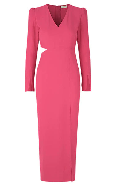 Oliana V-Neck Dress Pink Passion