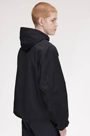 Oversized Hooded Shell Jacket Black