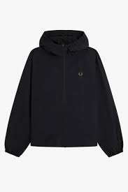 Oversized Hooded Shell Jacket Black