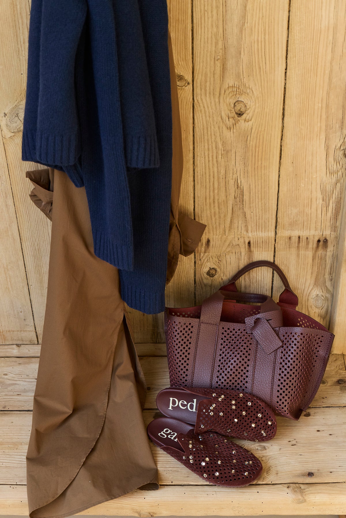 Braidy Mules Leather Brunette Shoes