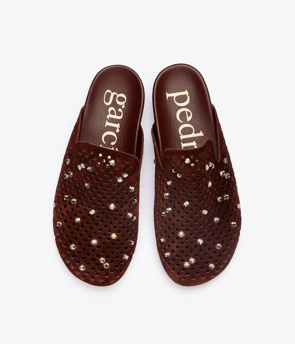 Braidy Mules Leather Brunette Shoes