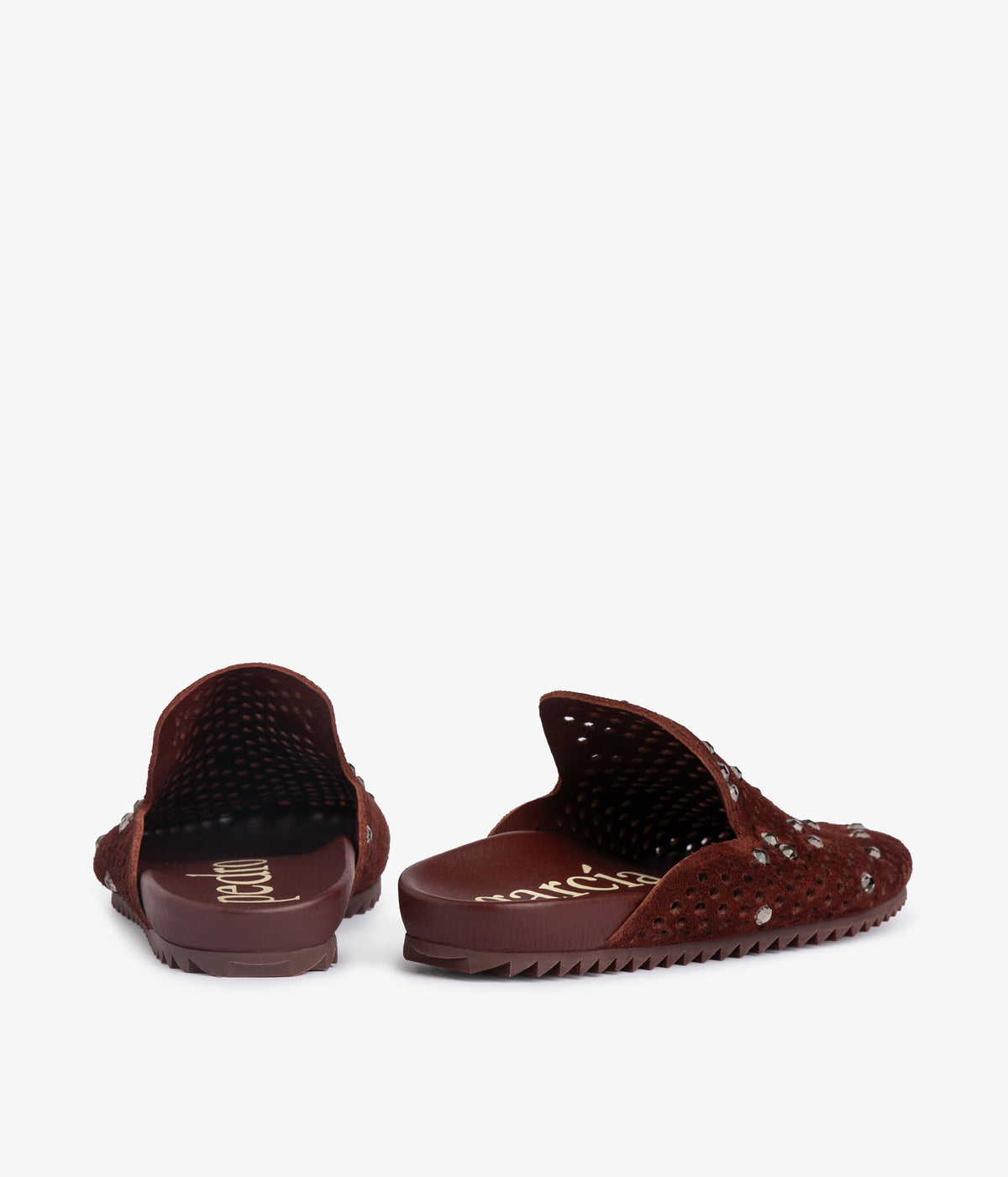 Braidy Mules Leather Brunette Shoes