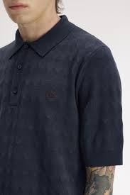 Pointelle Knitted Shirt Navy