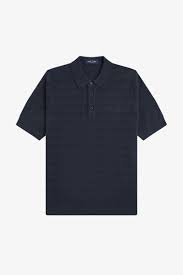 Pointelle Knitted Shirt Navy