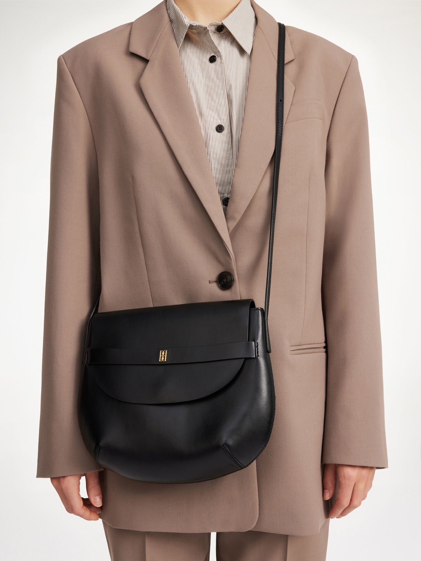 Maellon Leather Shoulder Bag Black