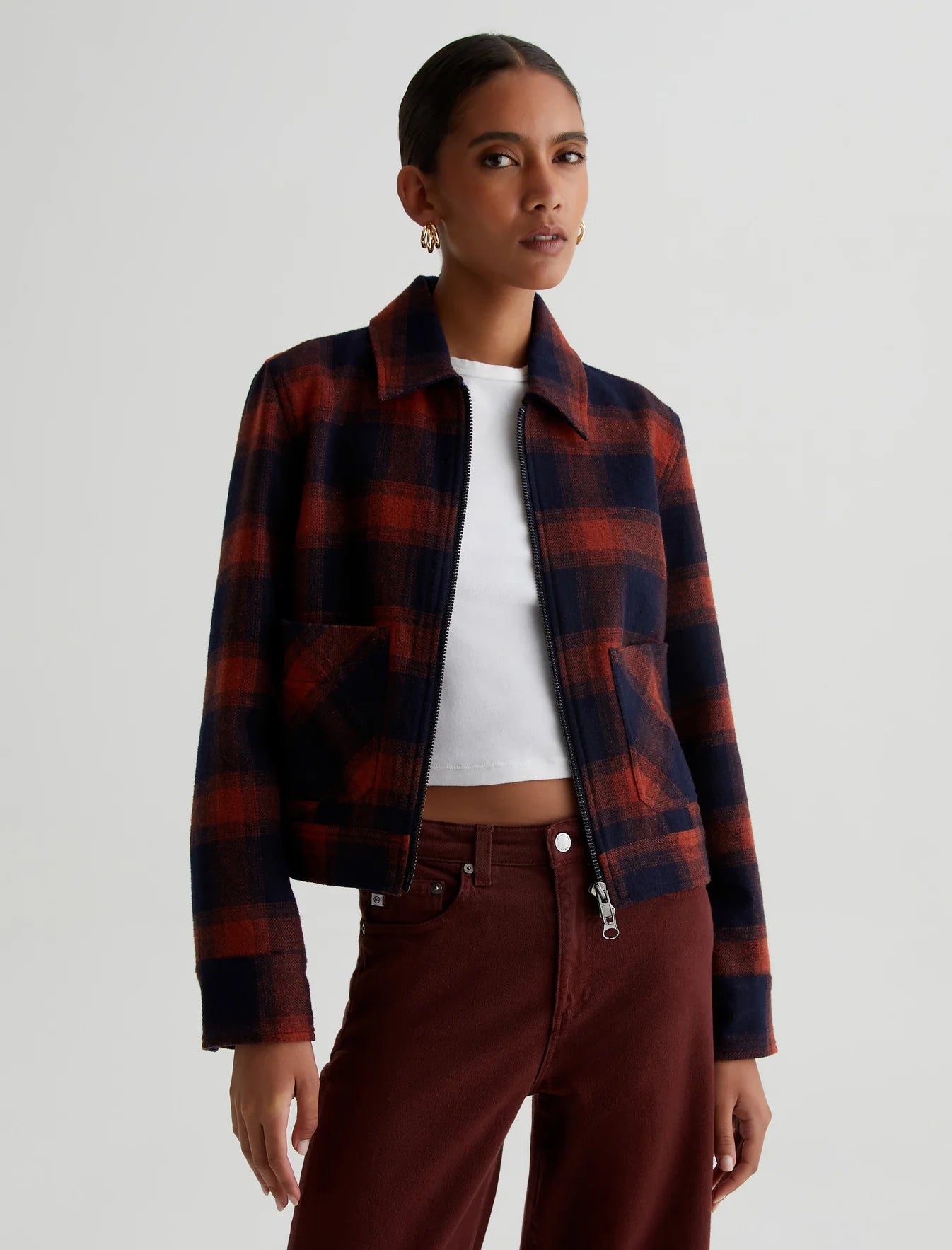 Francoise Jacket - Shadow Plaid Deep Nav
