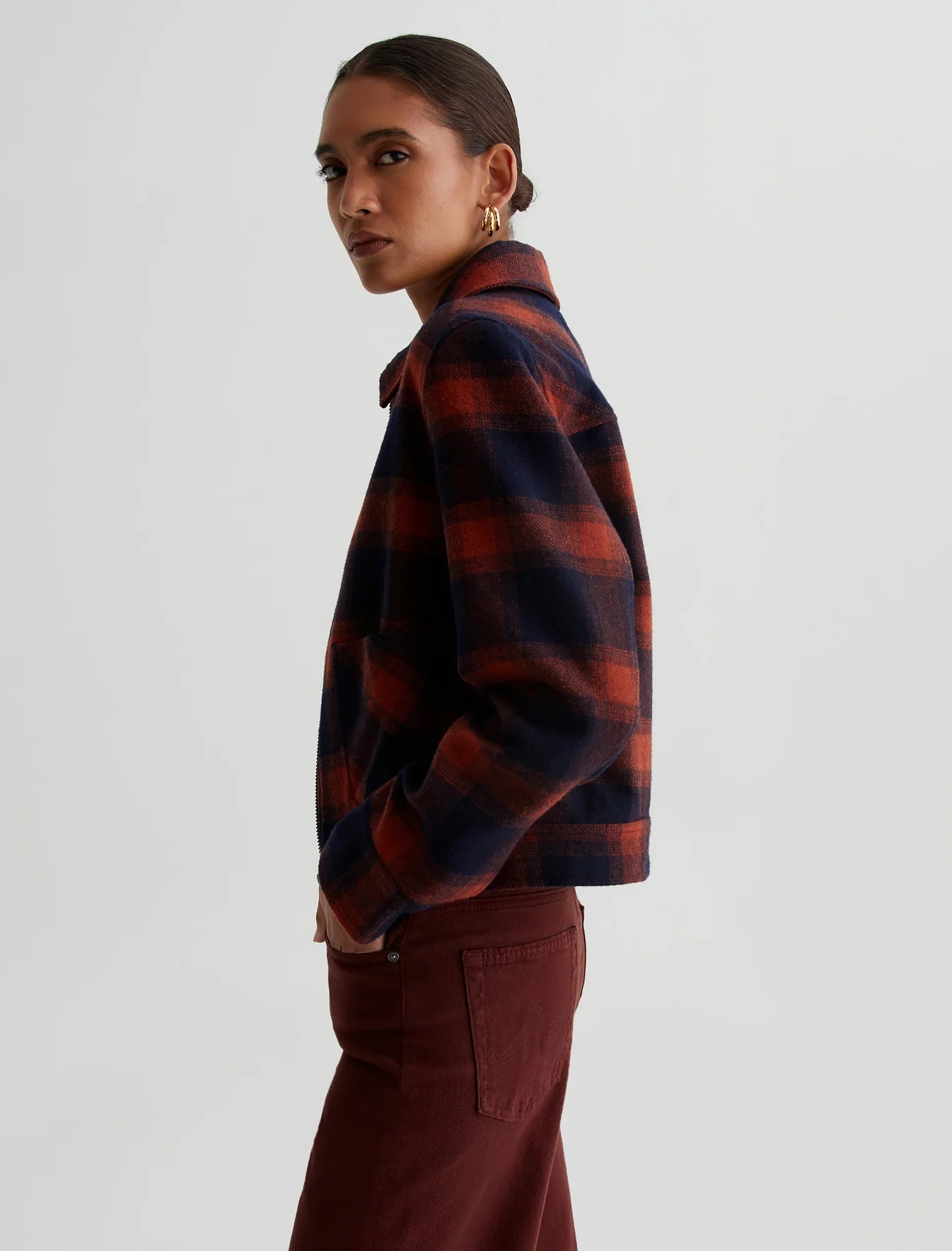 Francoise Jacket - Shadow Plaid Deep Nav