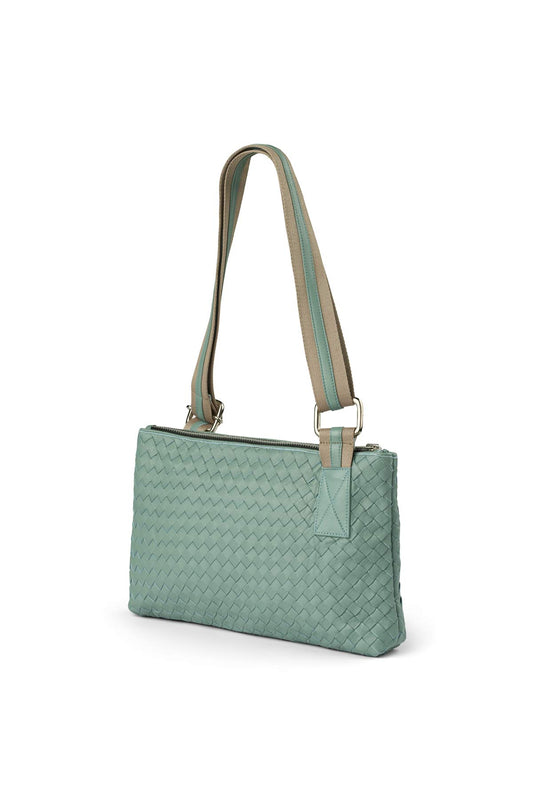 Siara Basket Weave Leather - SY Blue