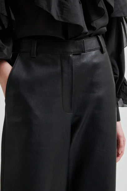 Aluna Bonded Leather Trousers - Black