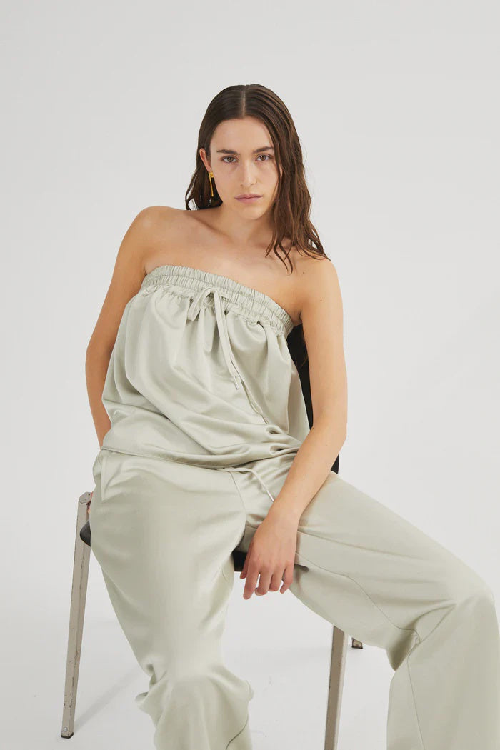 Paris Techno Drape Bustier - Oyster