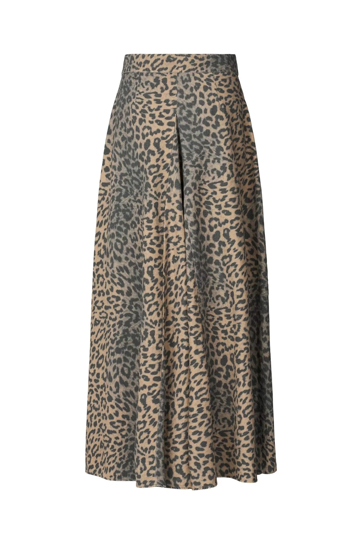 Natja Button Skirt - Leopard