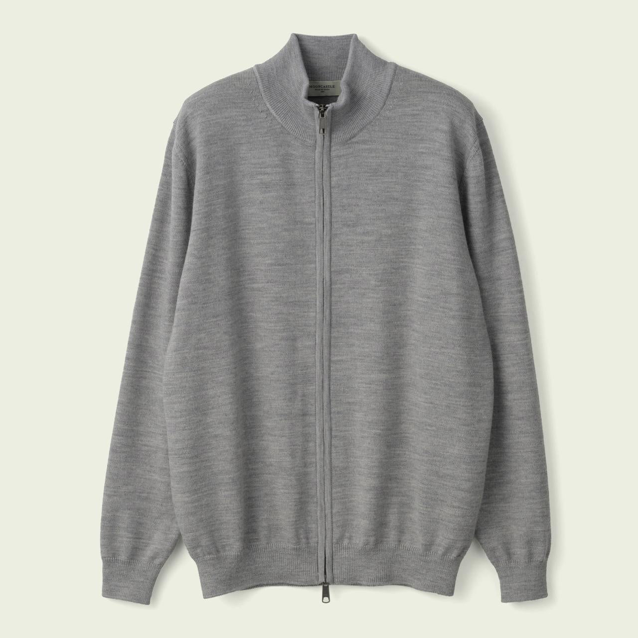 Light Grey Zip Through Cardigan