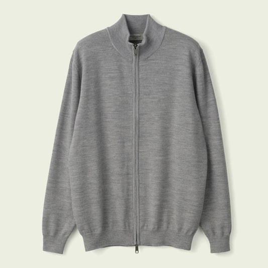 Light Grey Zip Through Cardigan