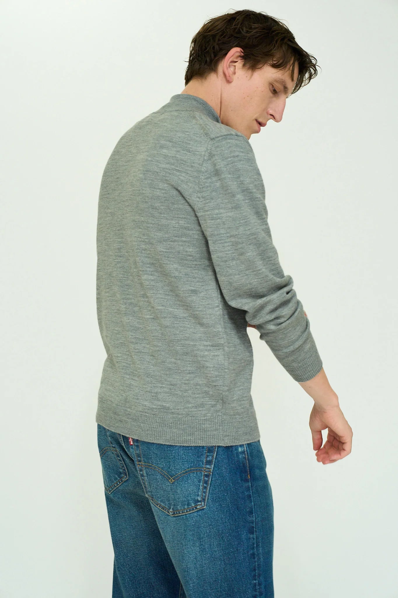 Light Grey Zip Through Cardigan