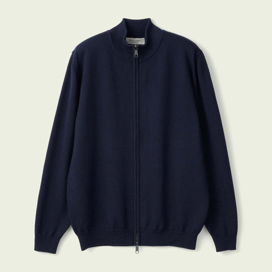 Navy Zip Through Cardigan