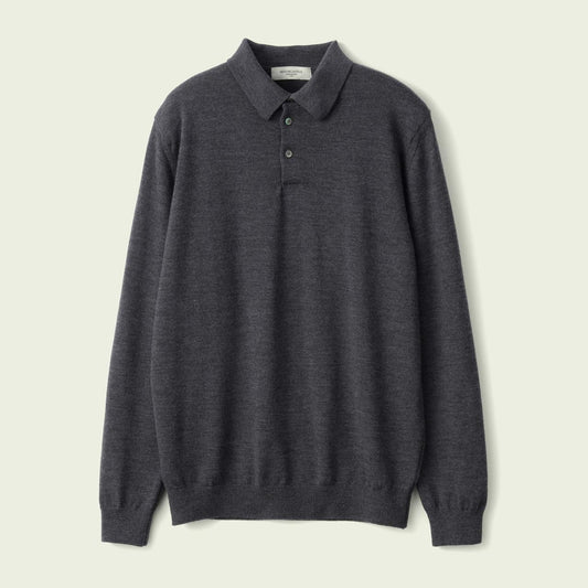 3 Button Polo Dark Grey