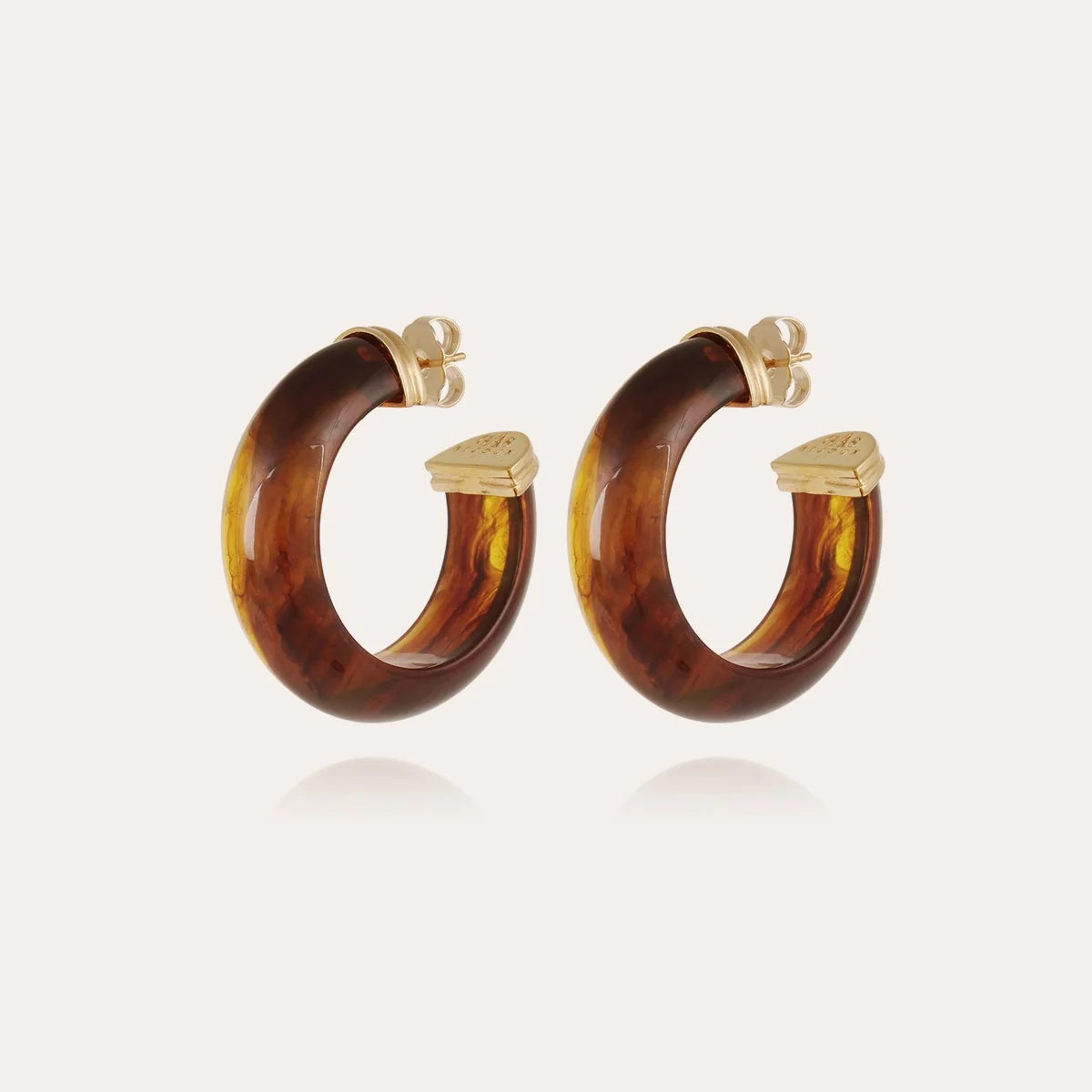 Abalone Acetate Hoop Earrings