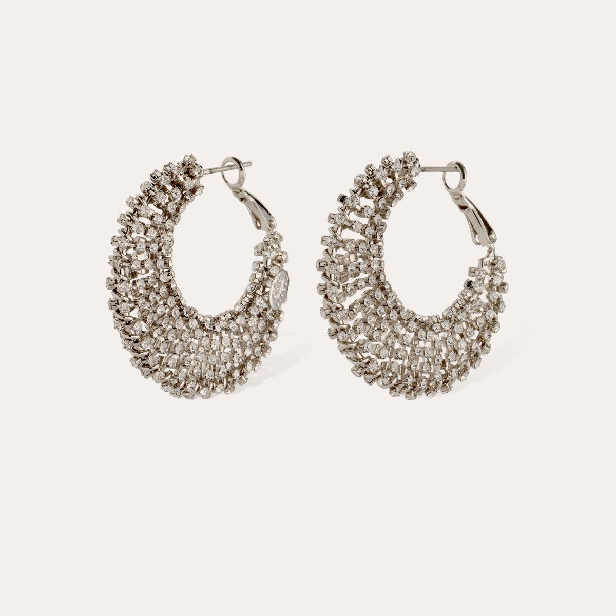 Izzia strass earrings rhodium finish