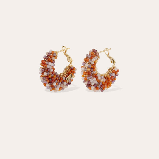 Izzia earrings small size - Carnelian & Amethyst