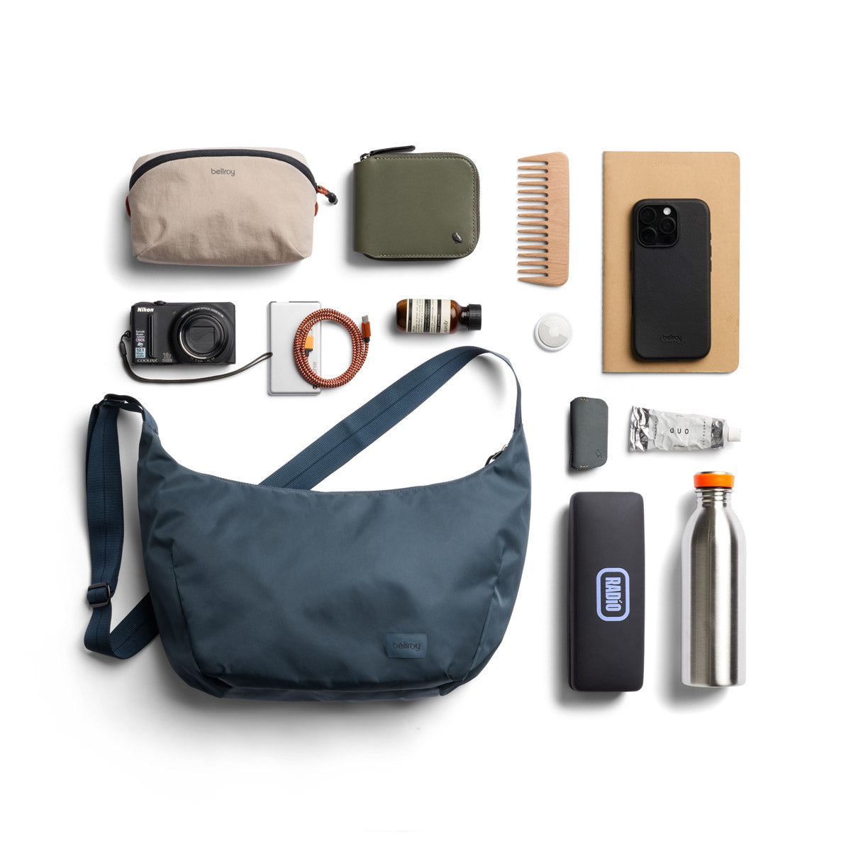 Laneway Crescent Bag 7L Bluesteel